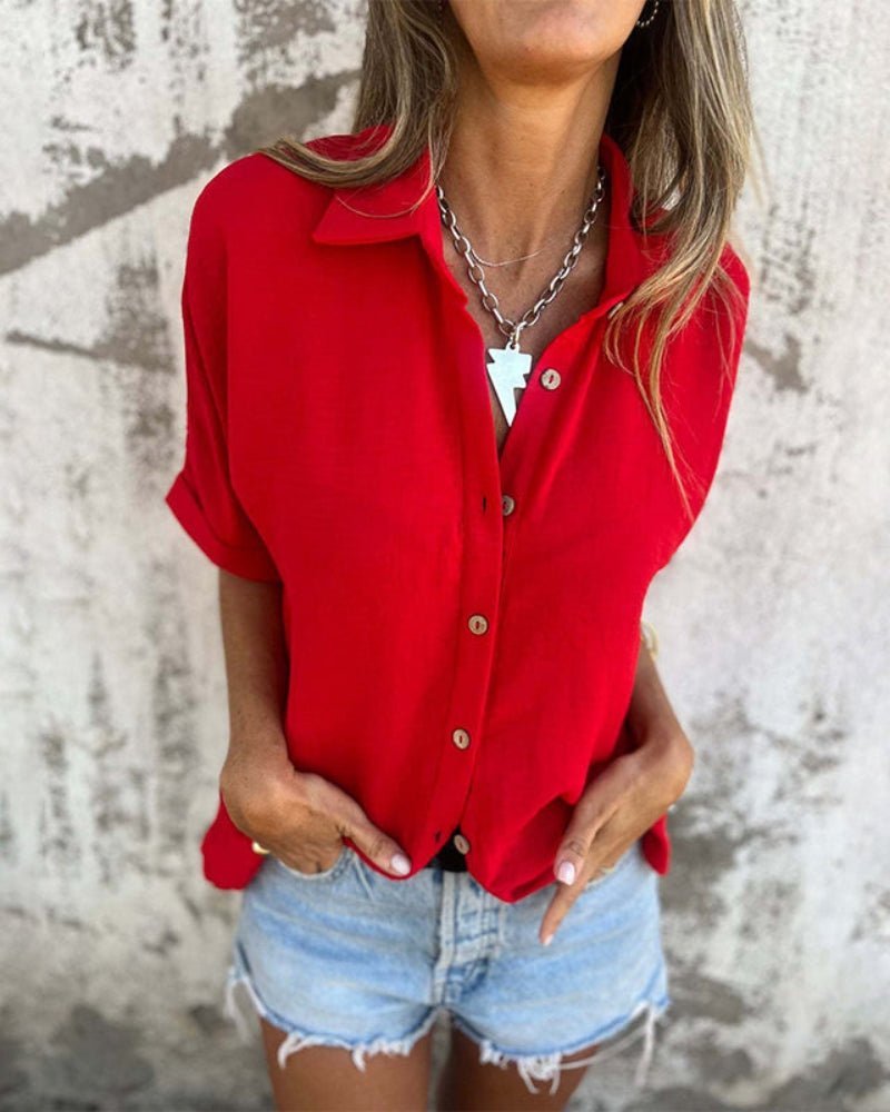 Velora™ | Casual Button - Up Shirt - bellanza