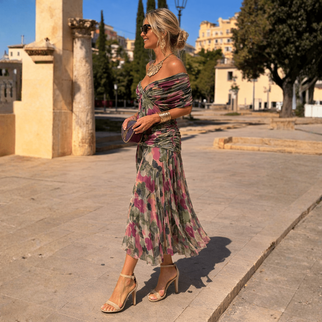 Victoria | Lange Off-Shoulder Jurk - Bellanza