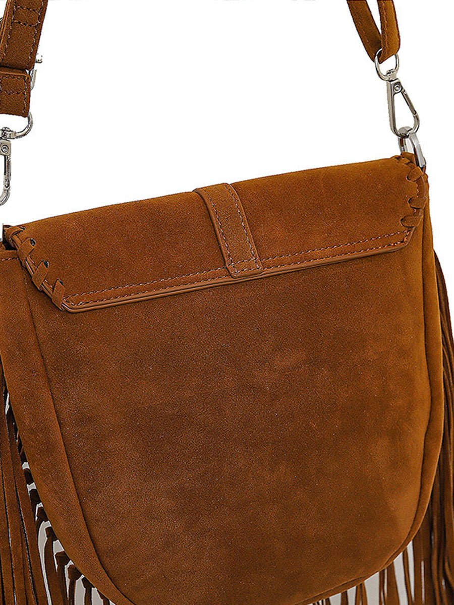 Vintage Boheemse Tassel Suède Schoudertas - Bellanza