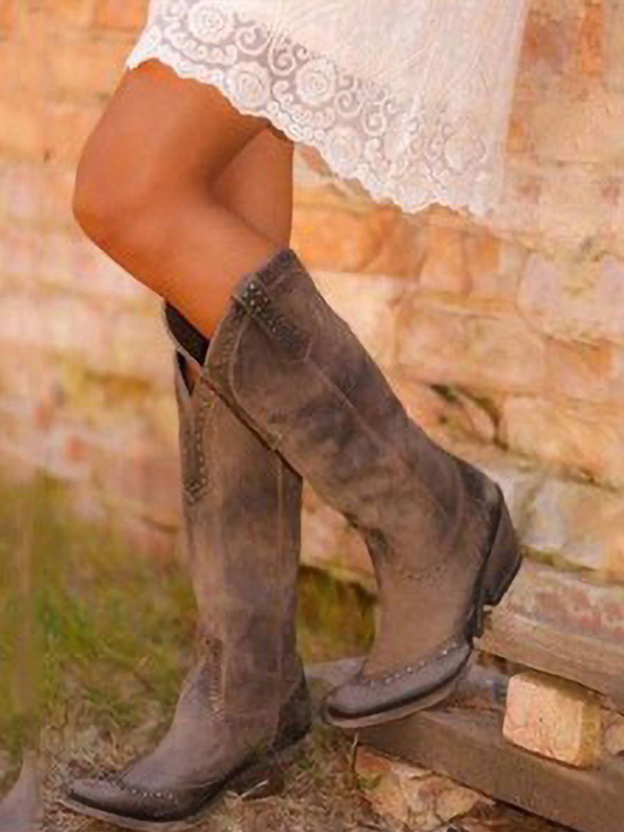 Vintage Studded Cowgirl Boots - Bellanza
