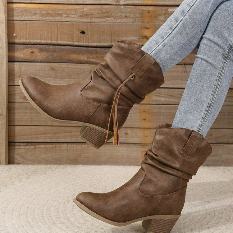Vintage Western Cowboy Franje Enkellaarsjes - Bellanza
