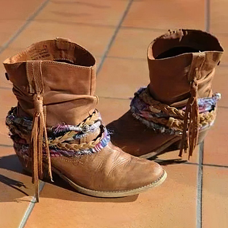Vintage Westerse Tribale Kwast en Enkellaarsjes - Bellanza
