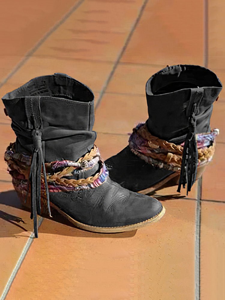 Vintage Westerse Tribale Kwast en Enkellaarsjes - Bellanza