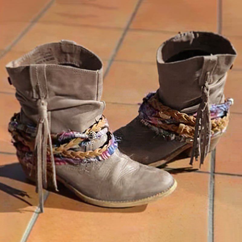 Vintage Westerse Tribale Kwast en Enkellaarsjes - Bellanza