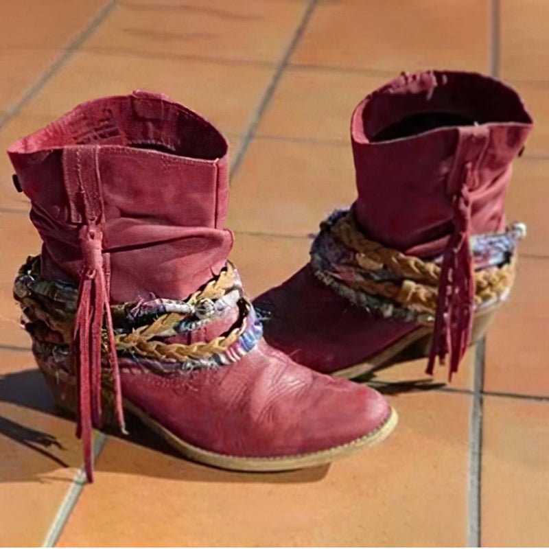 Vintage Westerse Tribale Kwast en Enkellaarsjes - Bellanza