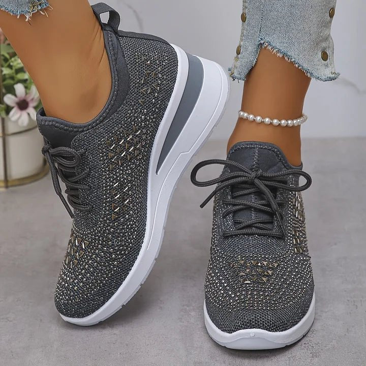 Violetta | Orthopedische sneakers met glinsterende steentjes - Bellanza
