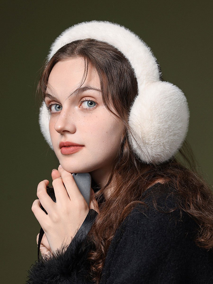 Warme en Winddichte Fleece Vouwbare Imitatie Konijnenbont Oorkappen - Bellanza