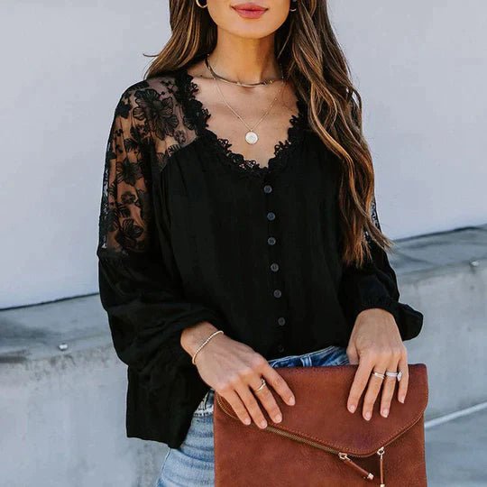 SARA - Floral Lace Blouse - bellanza