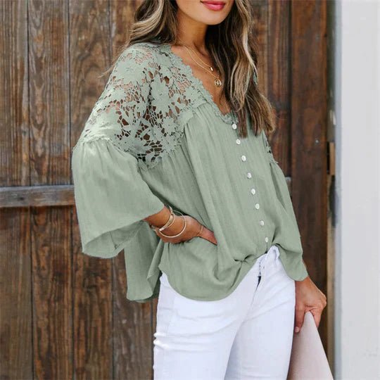 SARA - Floral Lace Blouse - bellanza