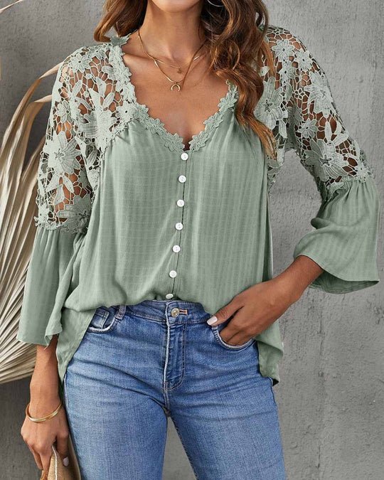 SARA - Floral Lace Blouse - bellanza